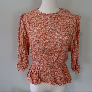Faithfull the Brand Floral Print Women's Top - Orange
